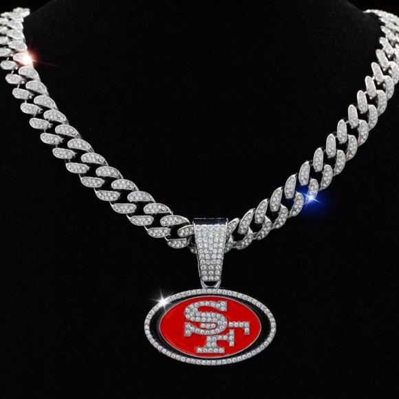 New San Fransisco 49ers football iced out style 20" Other teams available - Picture 2 of 3